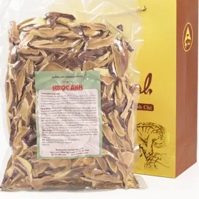 Kiểm tra thông tin chi tiết Nấm Lim Xanh Rừng Thái Lát Loại 1 mặt sau bao bì nấm lim xanh rừng loại 1 thái lát, có bảng thành phần và hướng dẫn sử dụng